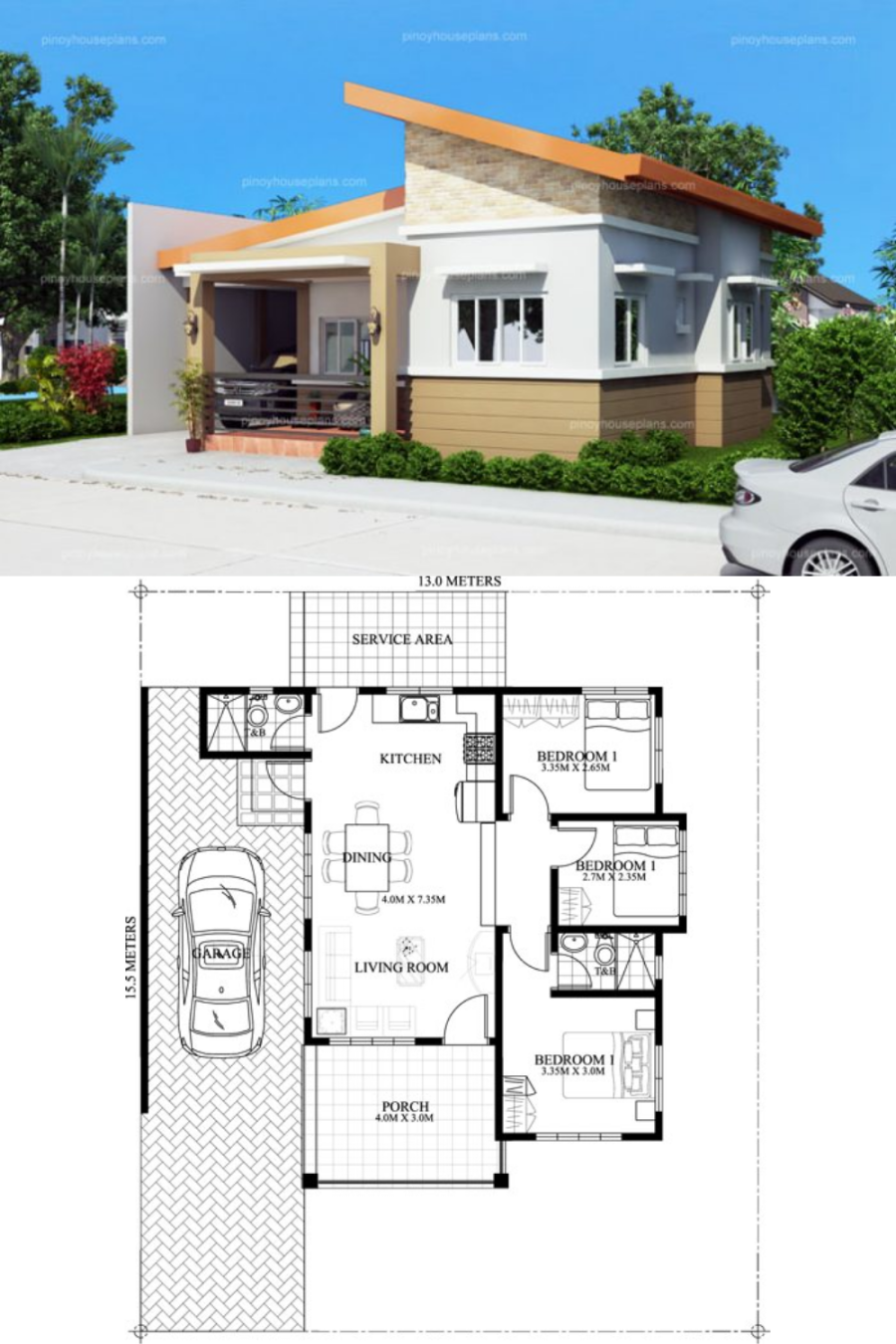 CECILE – ONE STORY SIMPLE HOUSE DESIGN  Philippines house design