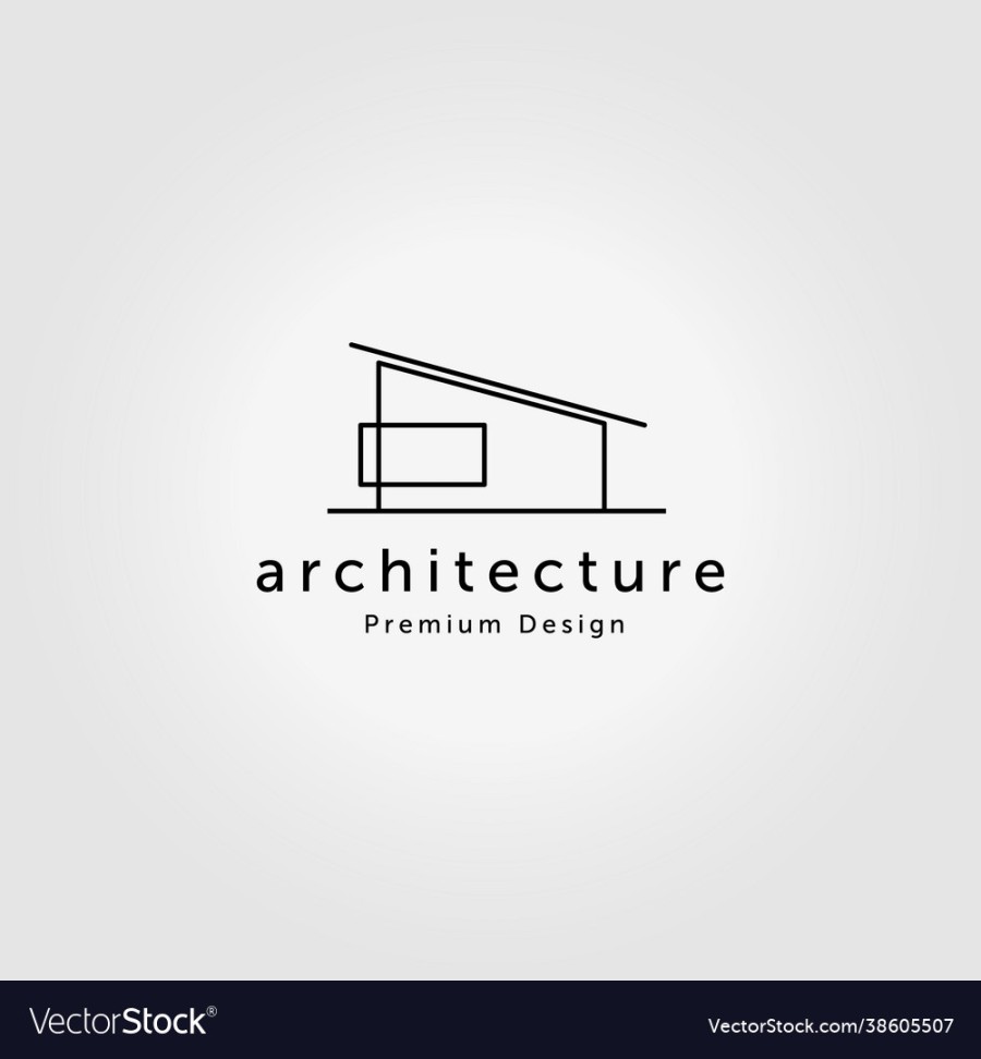 Minimalist house logo home line art design Vector Image