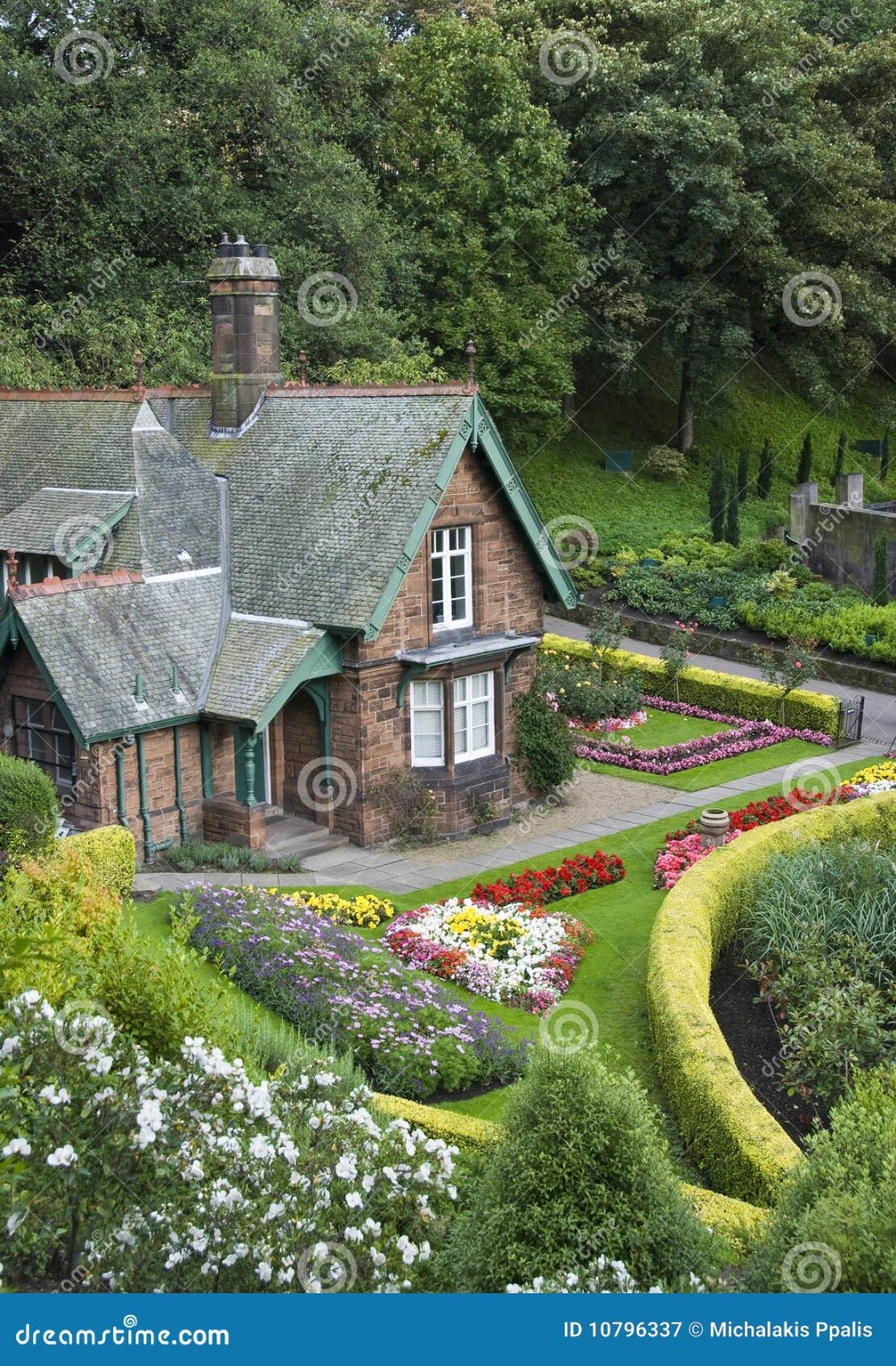 Small house with garden stock image