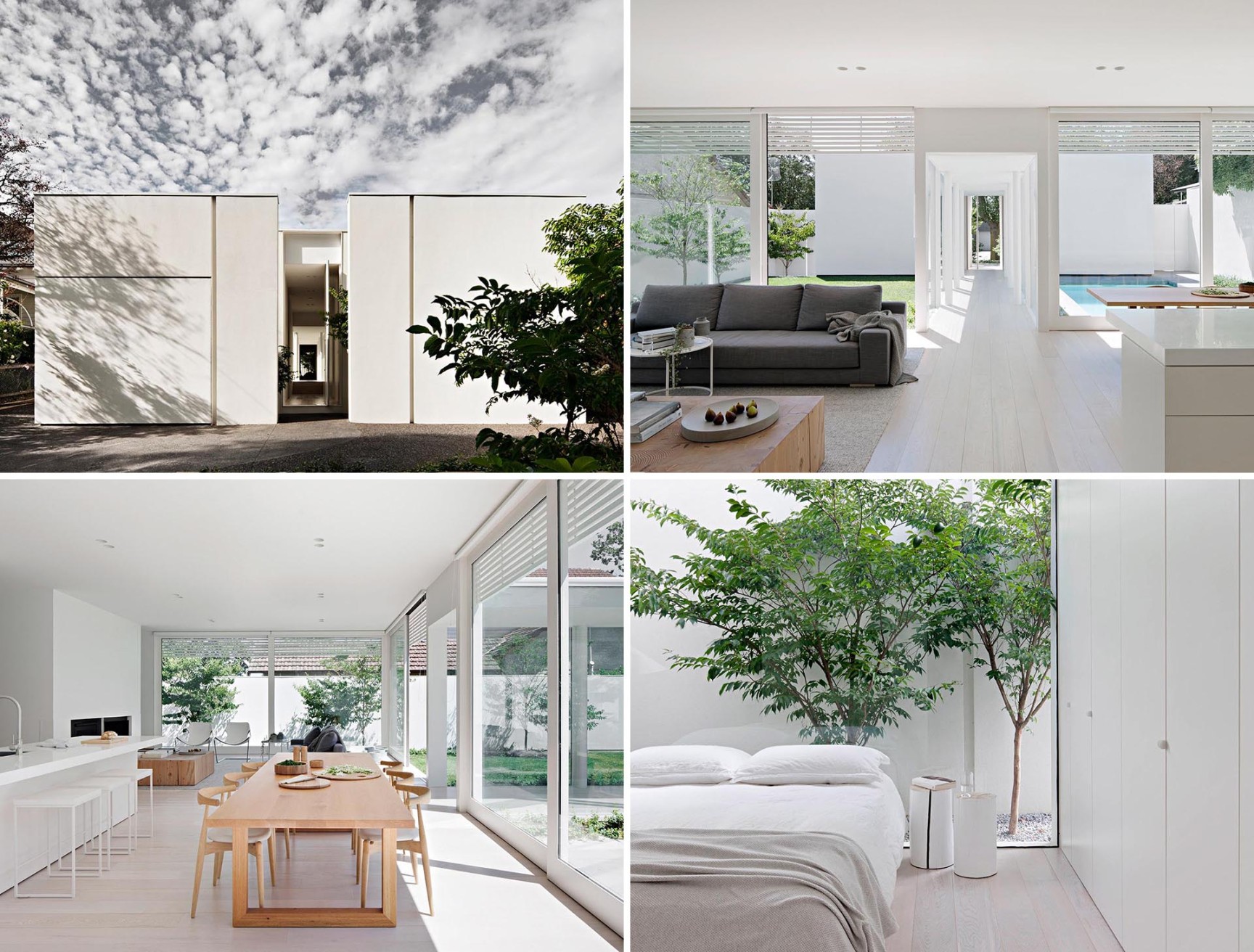 The Minimalist White Exterior Of This Modern House Opens To A